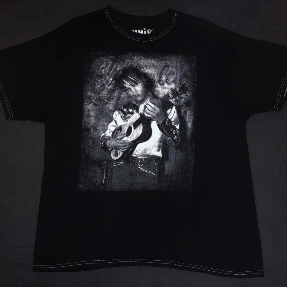 Black Elvis Presley Vintage Contrast Stitch Tee